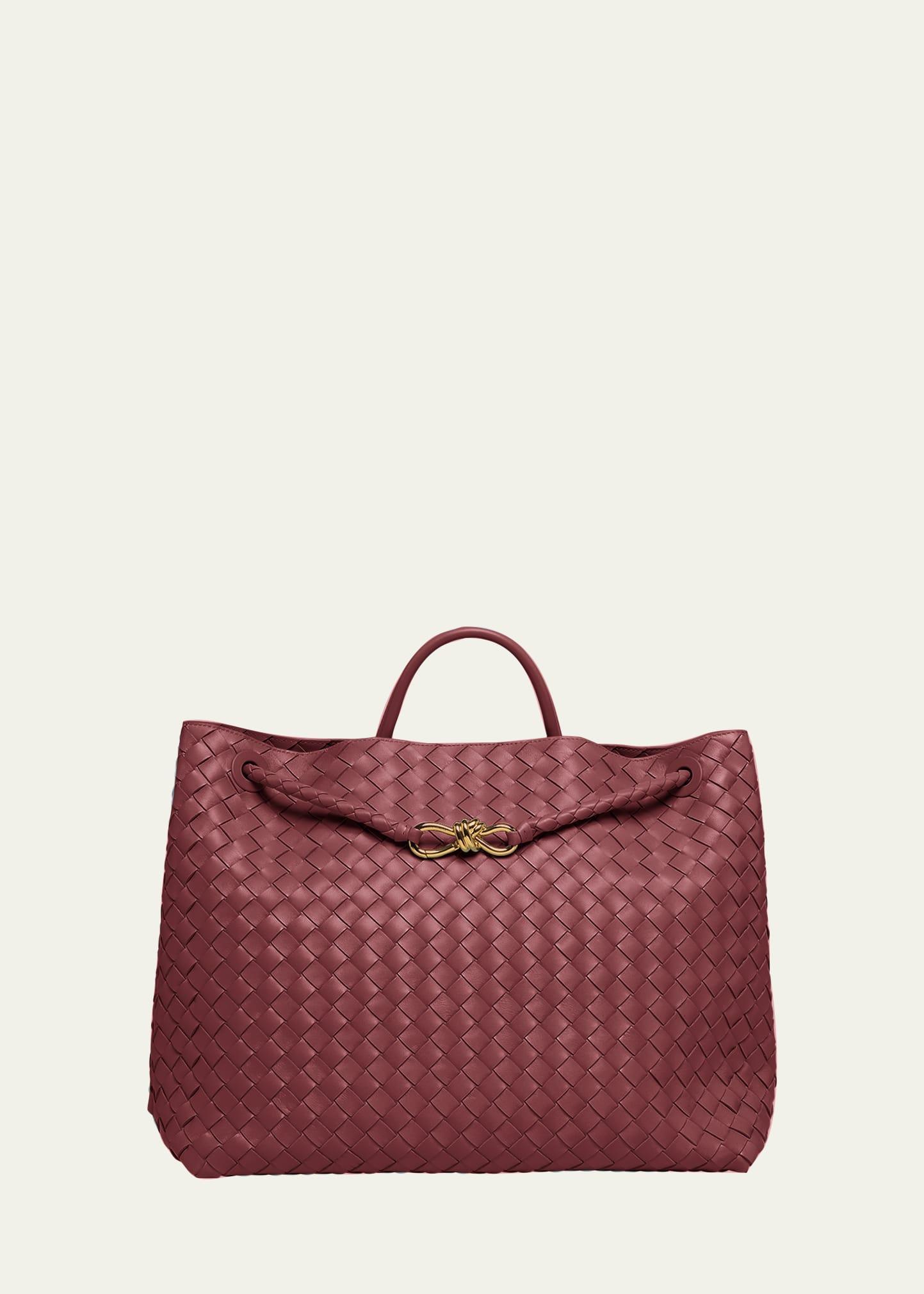 Bottega Veneta - Large Andiamo Intrecciato Leather Tote Bag - Brown - OS - Moda Operandi Product Image