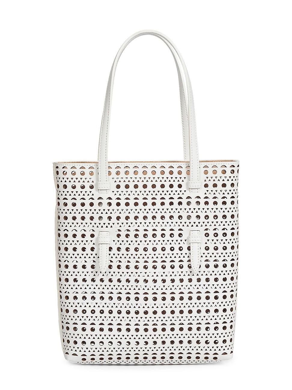 Womens Mina Perforated Leather Tote Bag Product Image