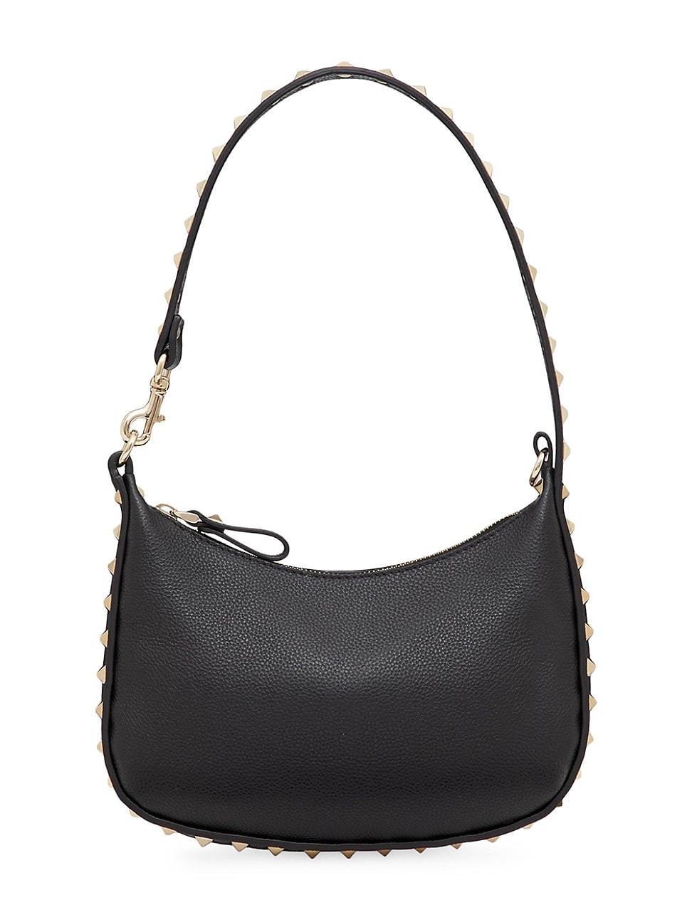 Womens Mini Rockstud Hobo Bag In Grainy Calfskin Product Image