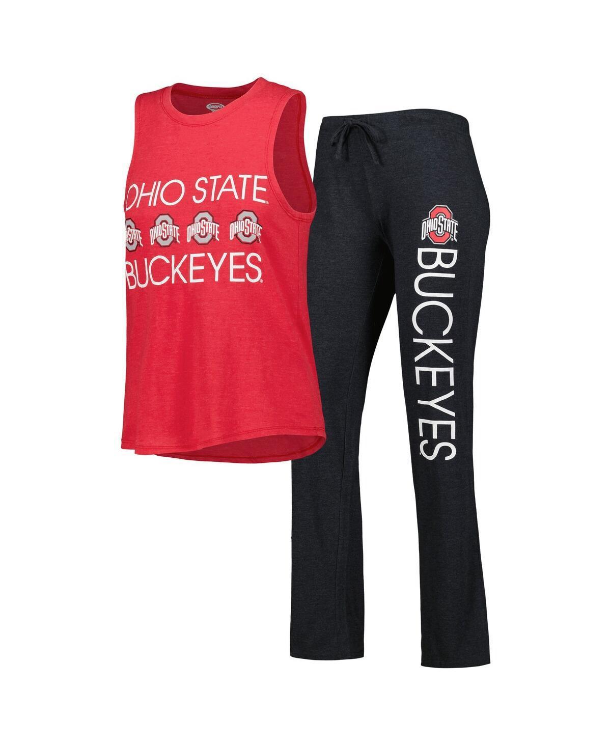 Womens Concepts Sport Black Ohio State Buckeyes Team Tank Top and Pants Sleep Set - Black Product Image