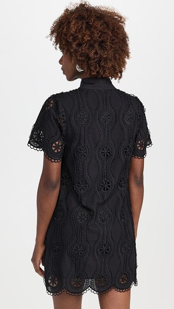 English Factory Scallop Embroidered Cotton Mini Shirt Dress | Shopbop Product Image