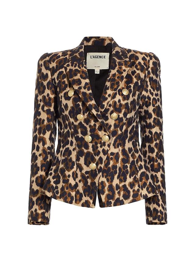 Womens Bethany Leopard Jacquard Blazer Product Image