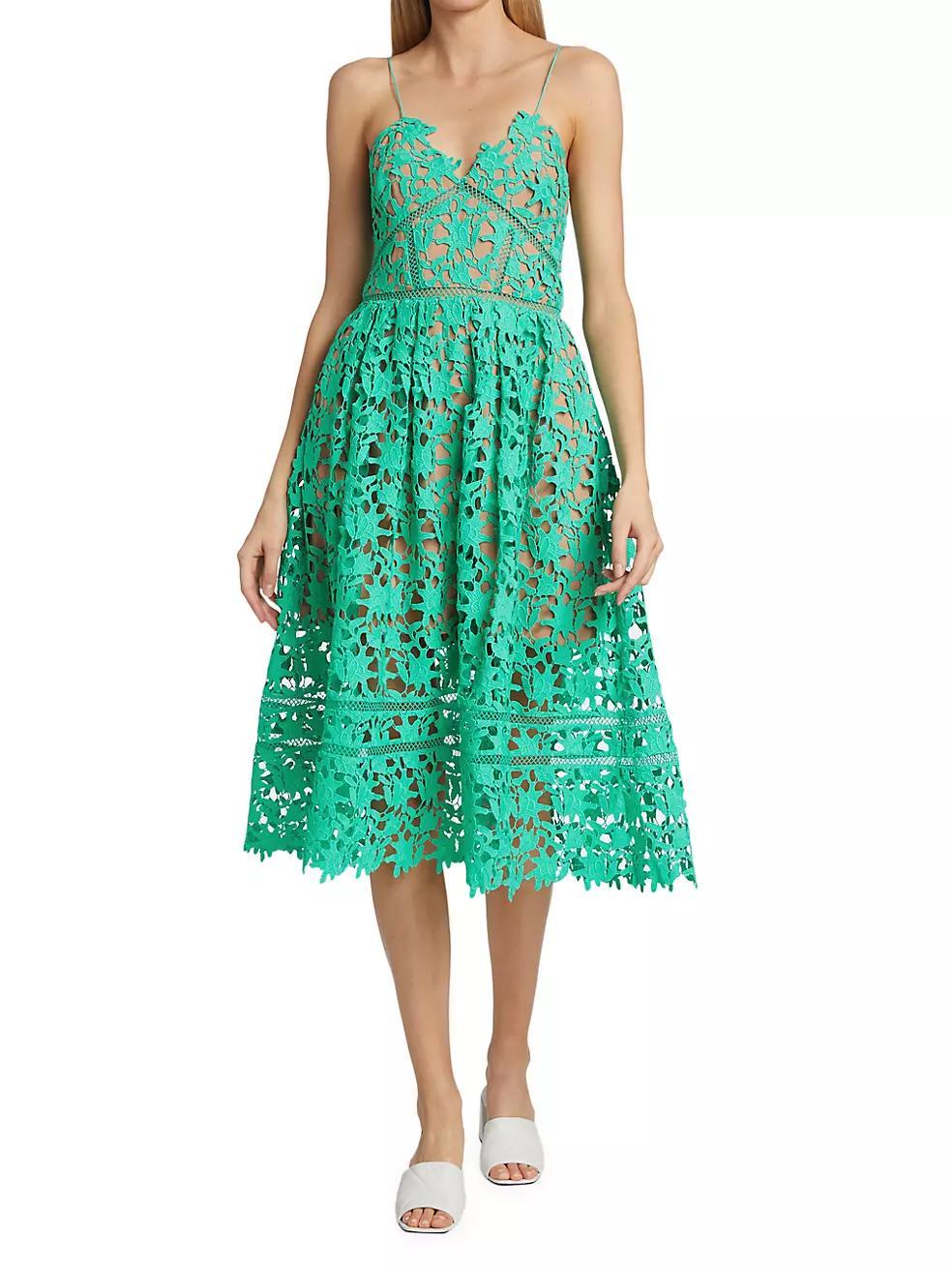 Embroidered Fit & Flare Midi-Dress Product Image