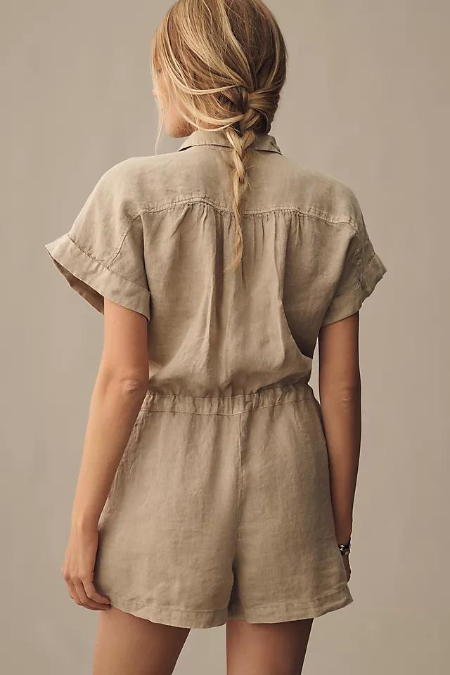 Velvet by Graham & Spencer Clare Short-Sleeve Linen Romper Product Image