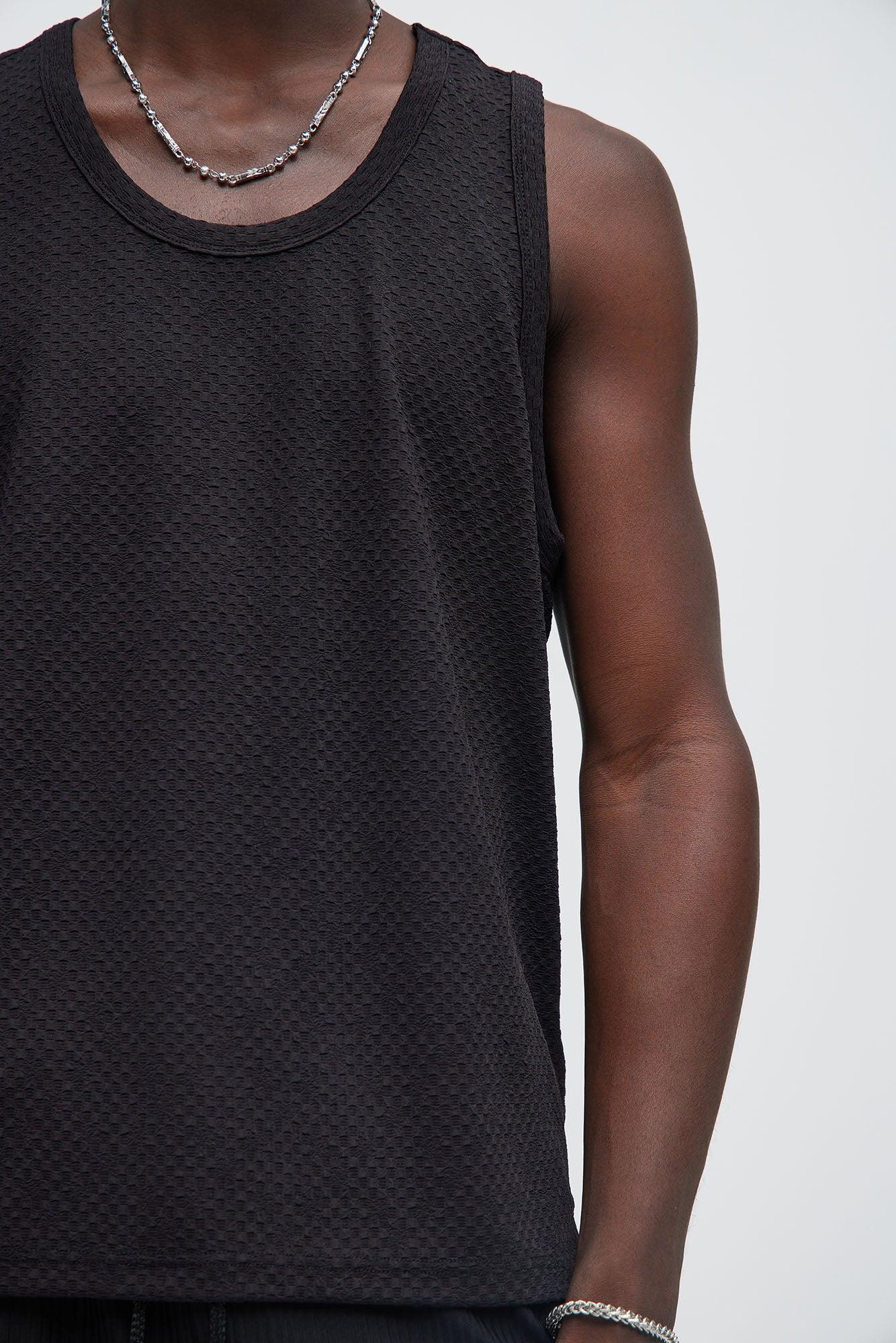 Croydon Textured Relaxed Tank - Black Product Image