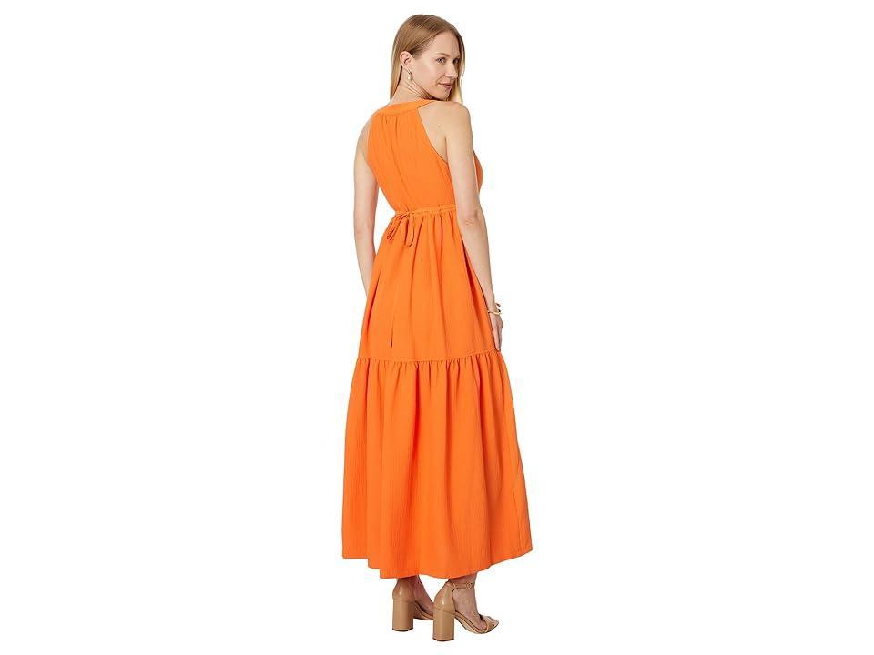 Calvin Klein Halter Gauze Maxi Dress (Starburst) Women's Dress Product Image