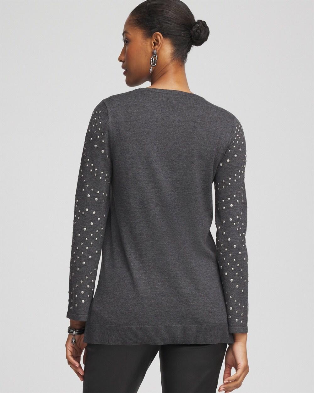 Studded Crewneck Sweater Tunic Product Image