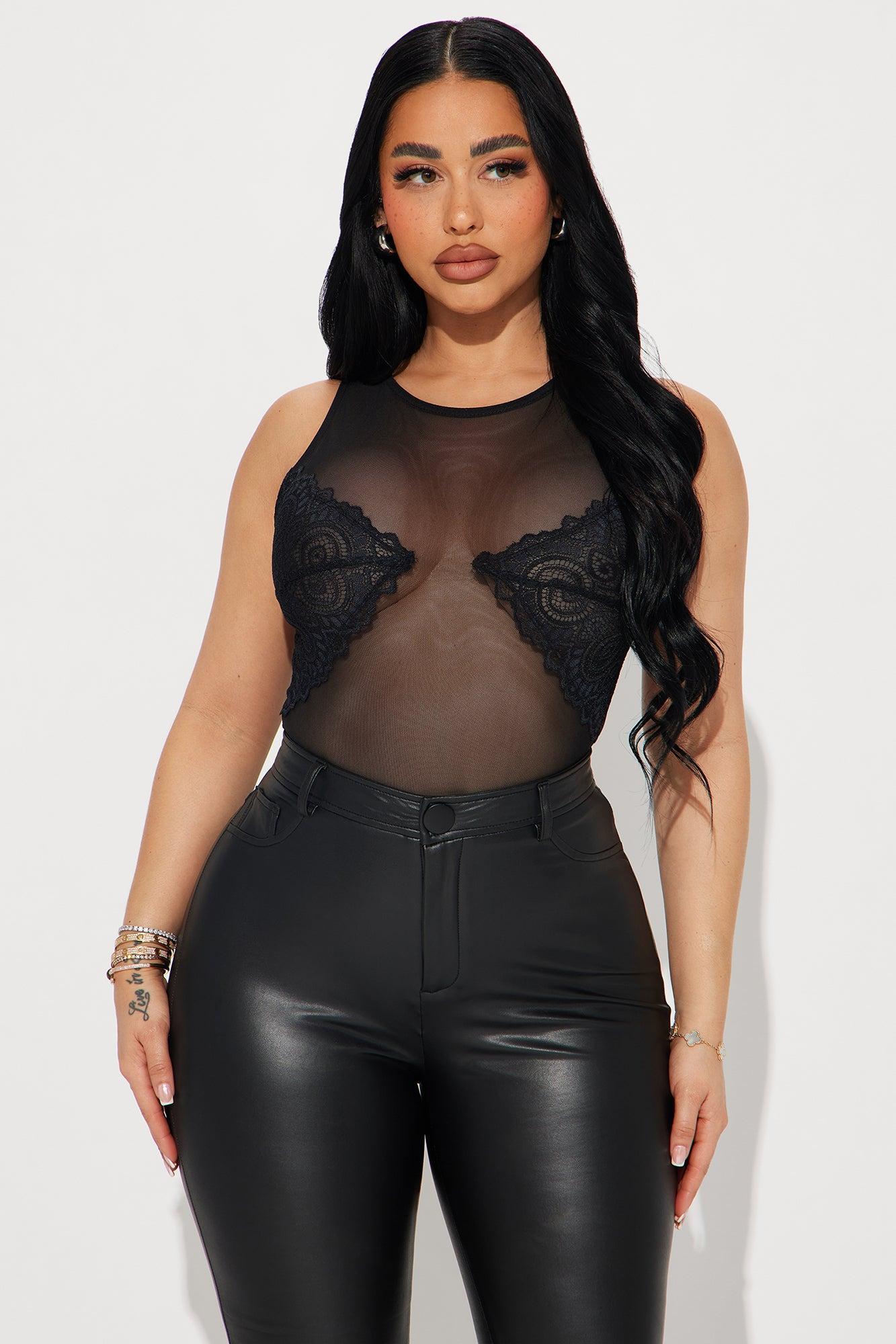 Worth Your While Mesh Bodysuit - Black Product Image