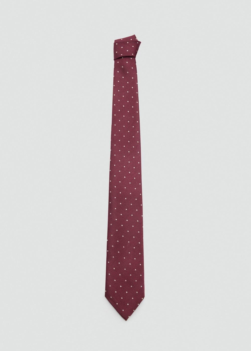 MANGO MAN - 100% mulberry silk polka dot tie - One size - Men Product Image