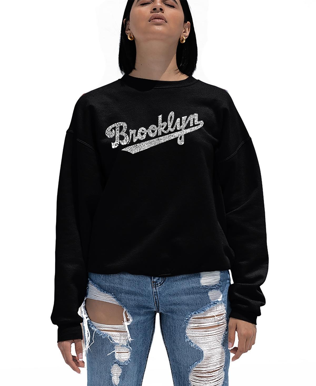 Womens Crewneck Word Art Brooklyn Neighborhoods Sweatshirt Top Product Image