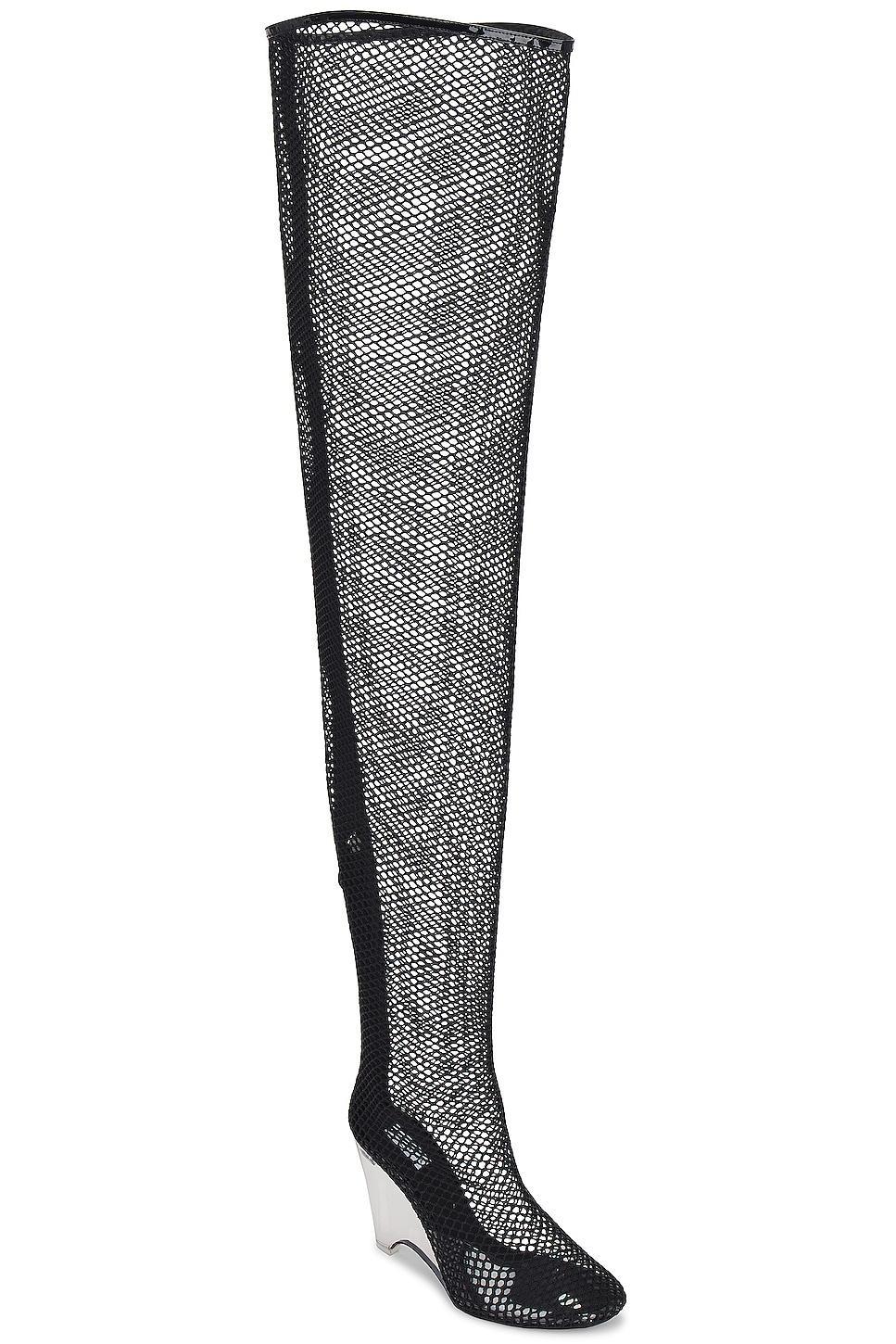 ALAÏA Wedge Over The Knee Boot in Noir - Black. Size 38 (also in 36). Product Image