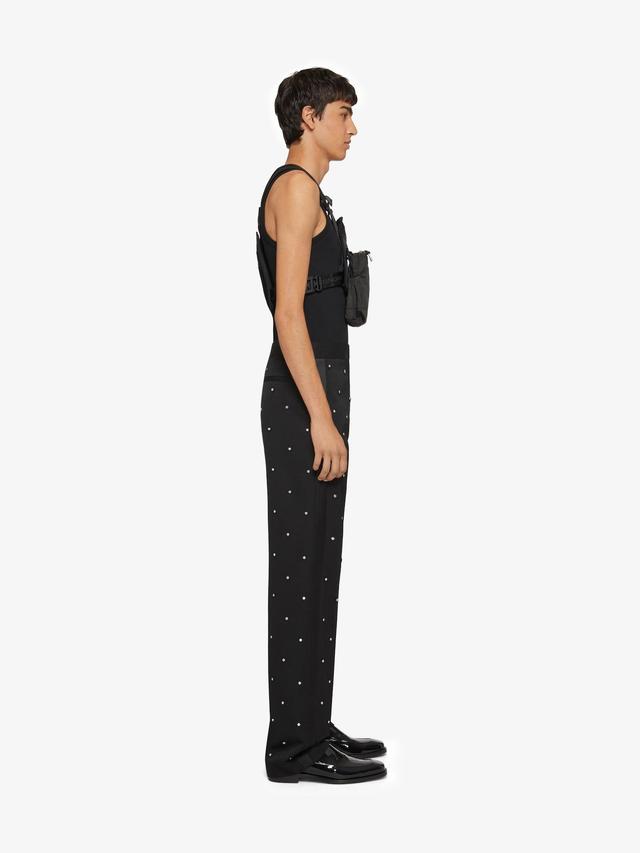 Wide pants in wool with piping and studs Product Image