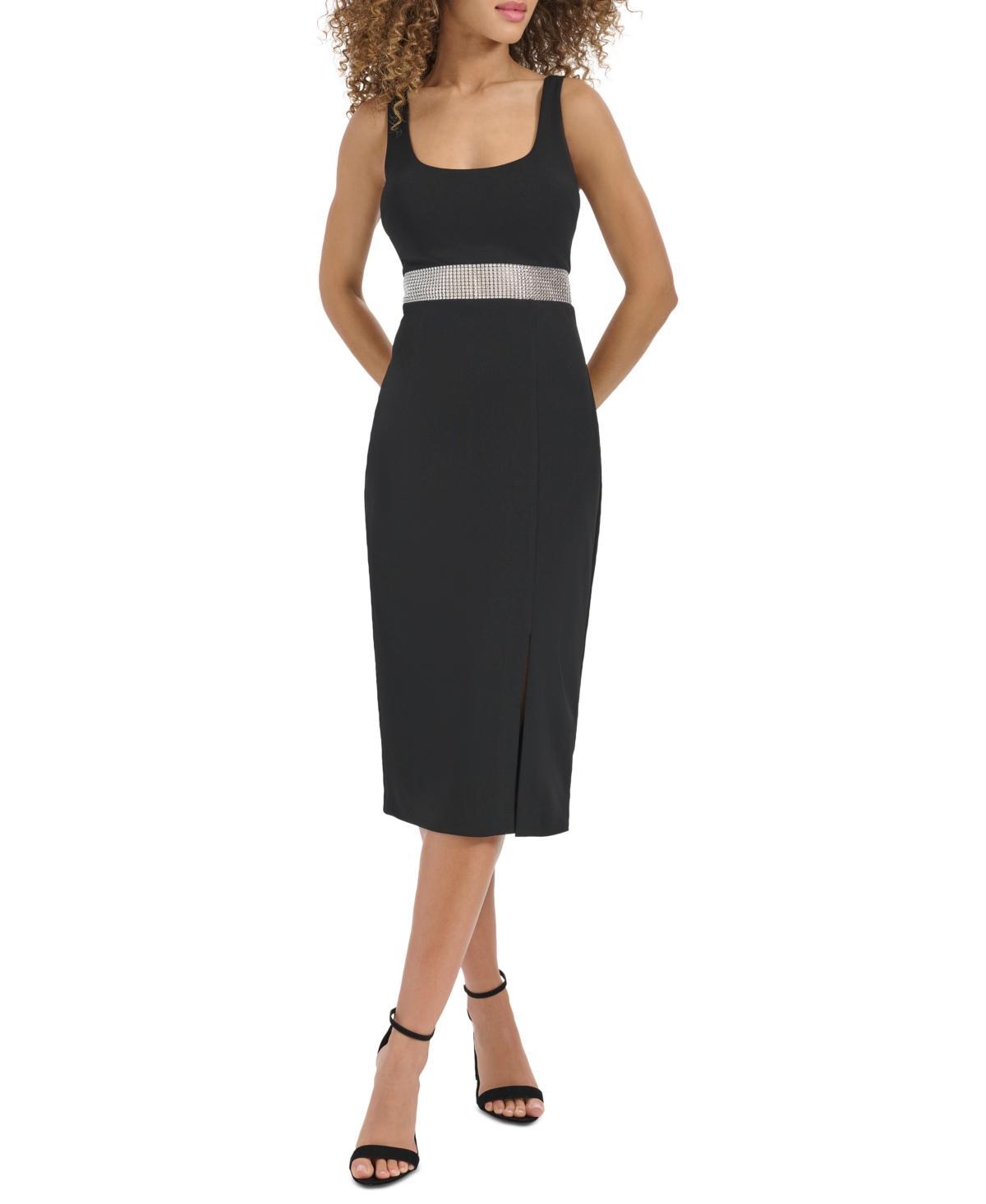 Siena Womens Rhinestone Waistband Midi Dress Product Image