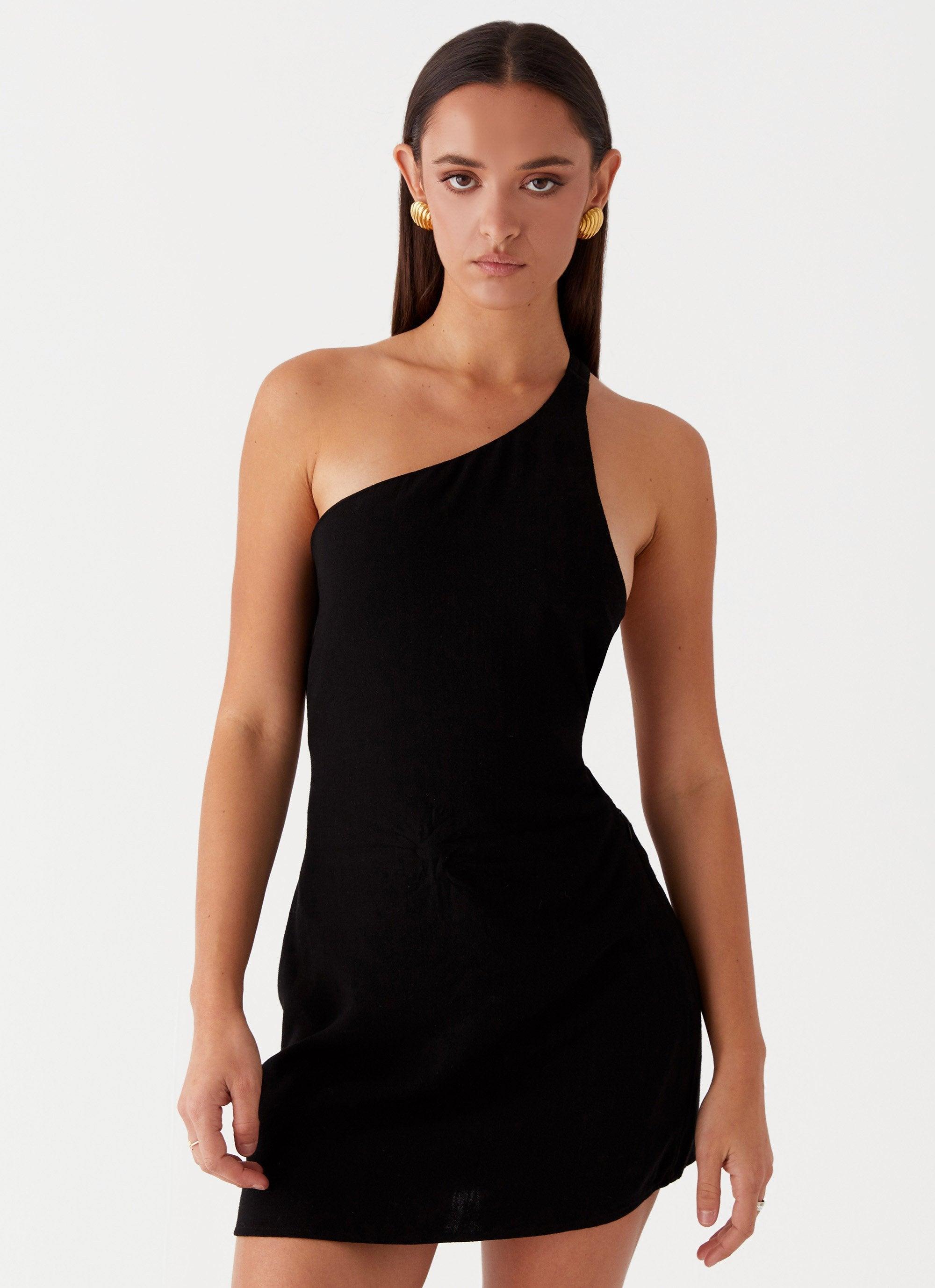 Emilee Tie Back Mini Dress - Black Product Image