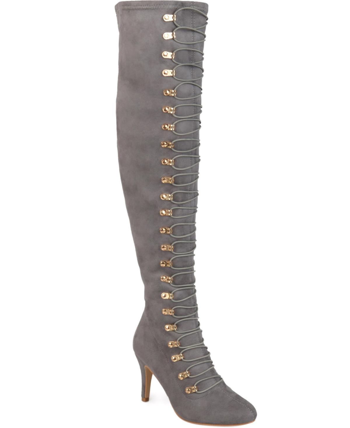 Journee Collection Womens Trill Wide Calf Lace Up Boots Product Image