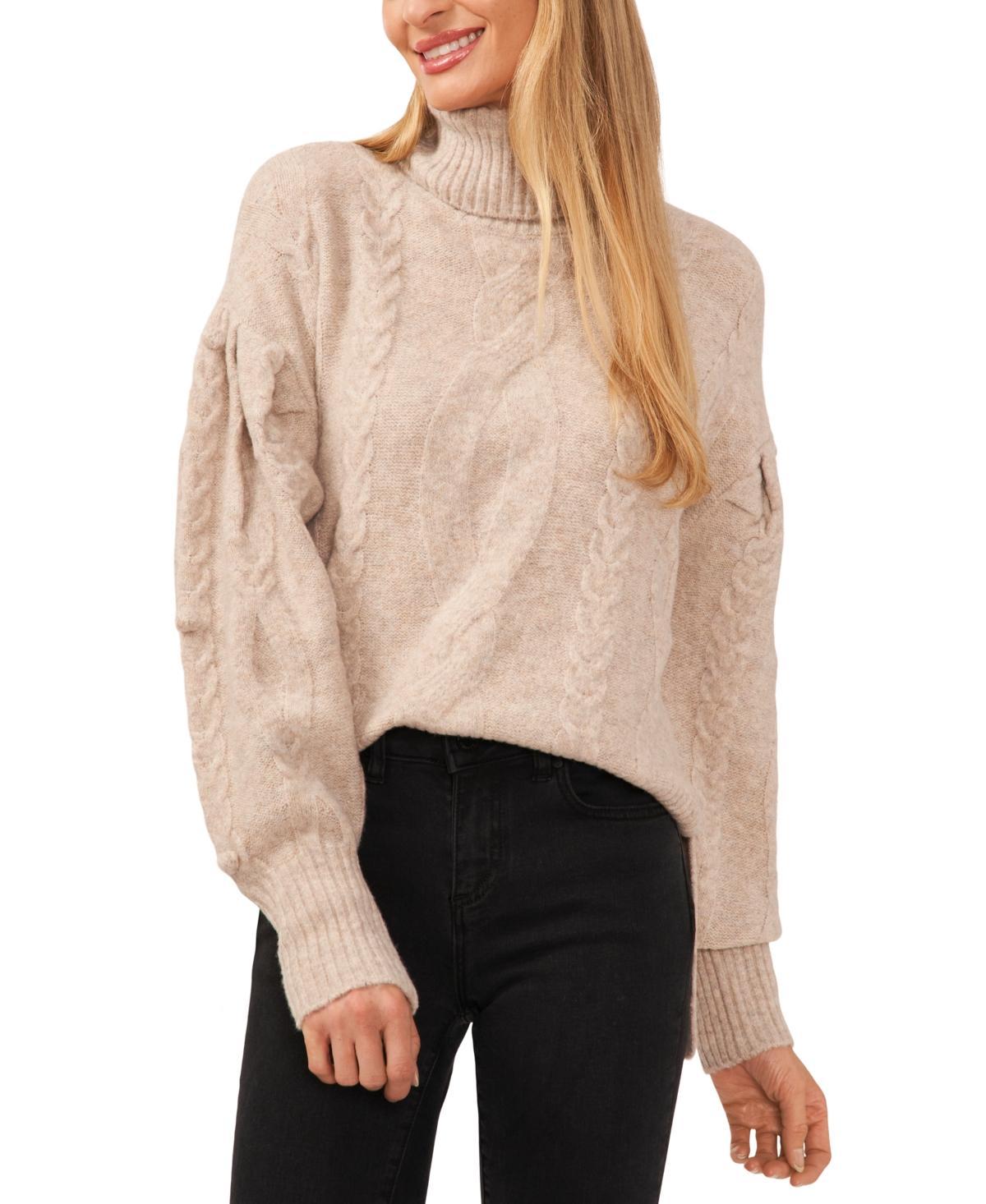 CeCe Womens Cable-Knit Turtleneck Sweater Product Image