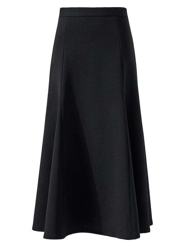 Womens Wool-Blend A-Line Midi-Skirt Product Image