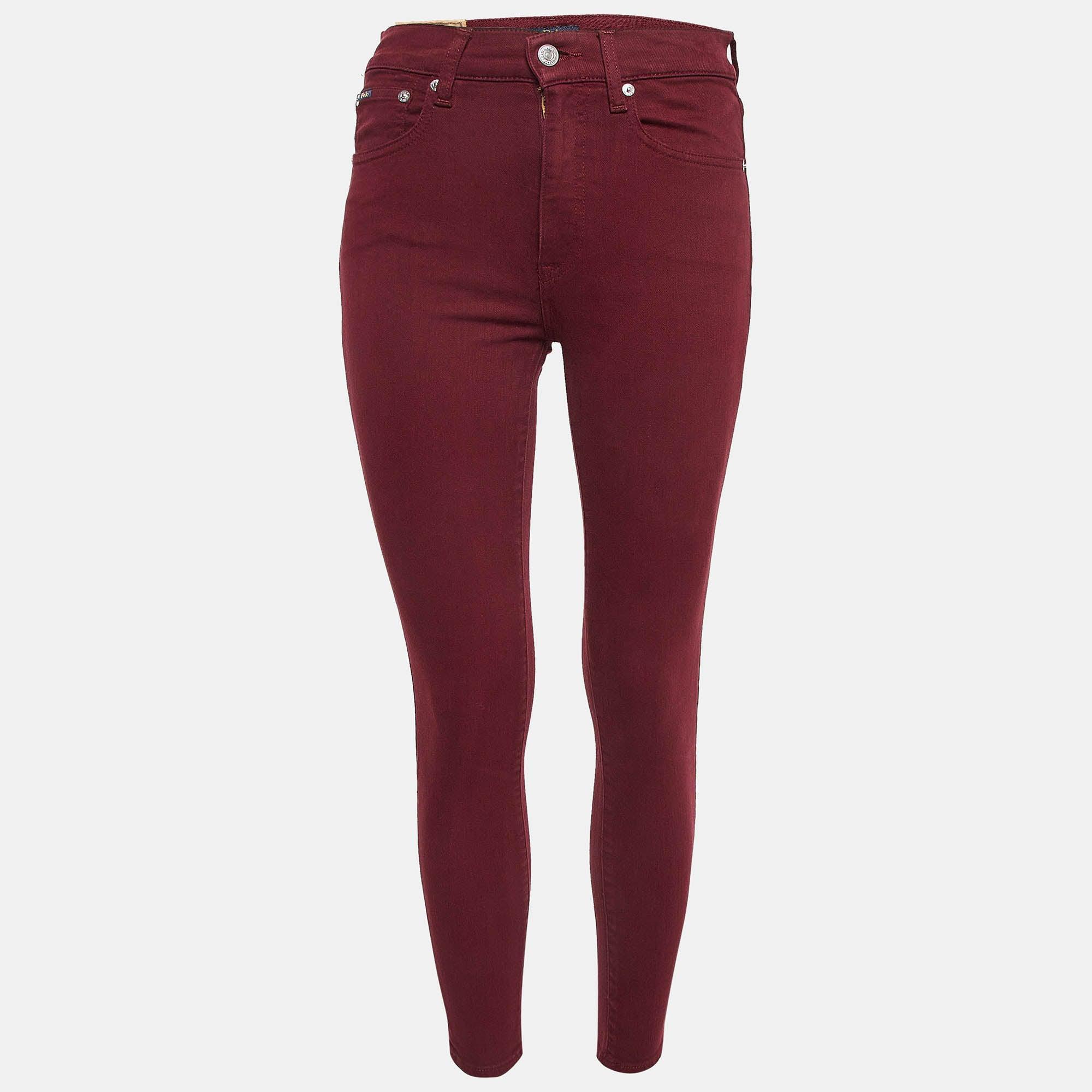 POLO RALPH LAUREN Burgundy Denim In White Product Image