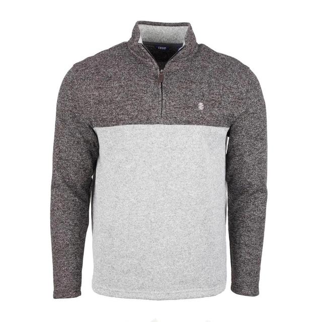 IZOD Men's Sweater Fleece Colorblock 1/4 Zip Up Product Image