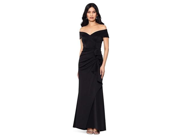 XSCAPE Long Over-the-Shoulder Ruffle Women's Clothing Product Image