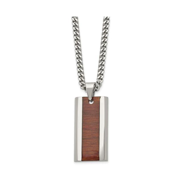 Mens Gentlemens Classics(tm) Red & Orange Wood Inlay Necklace Product Image