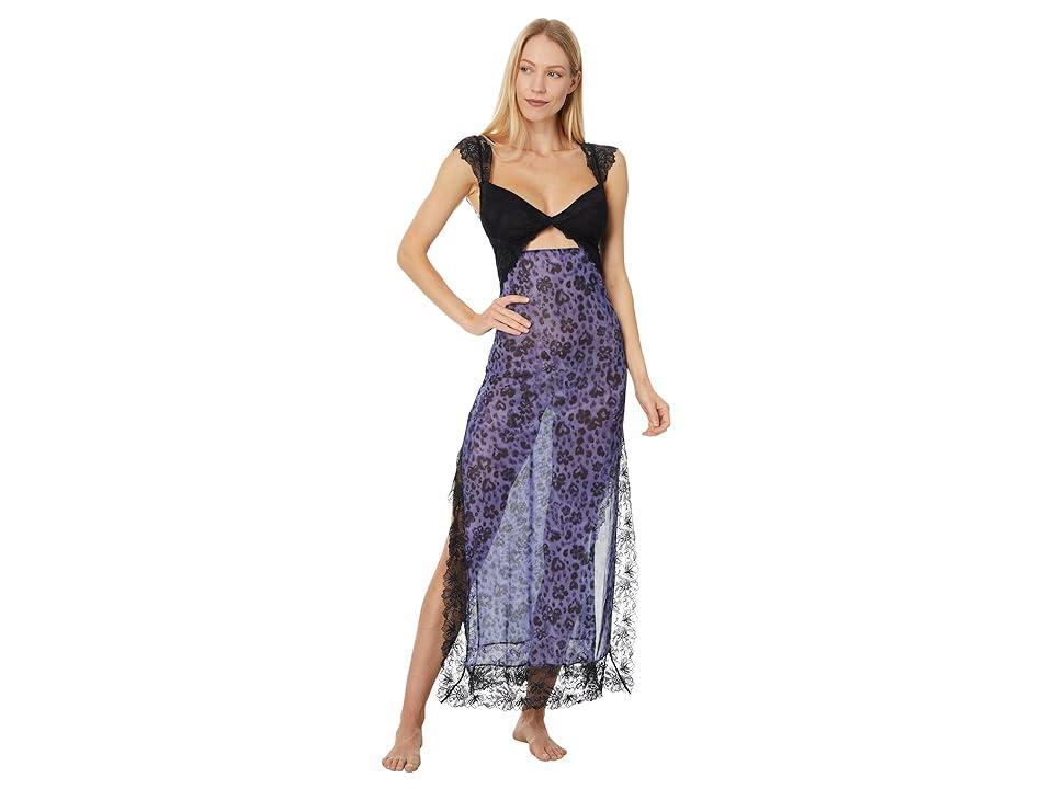 Free People Suddenly Fine Floral Print Cutout Lace Trim Nightgown Product Image