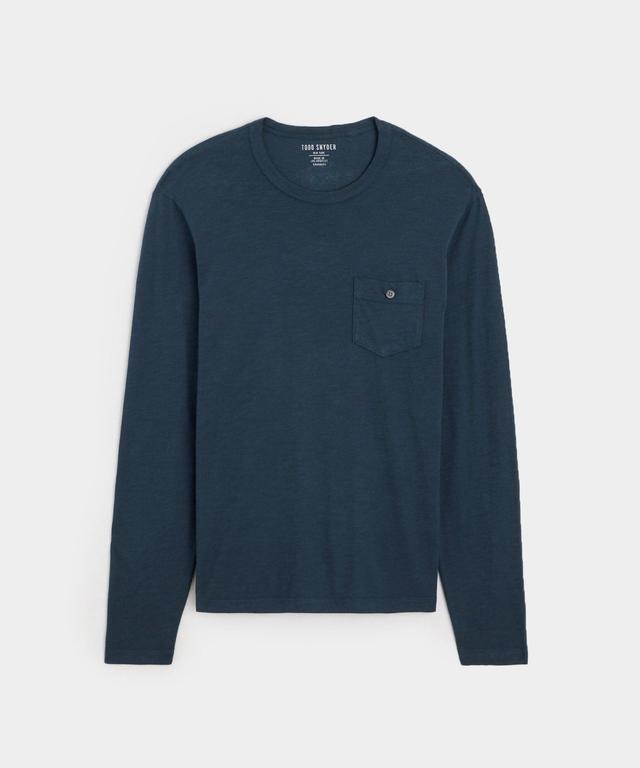 Made in L.A. Homespun Slub Long Sleeve T-Shirt in Original Navy Product Image