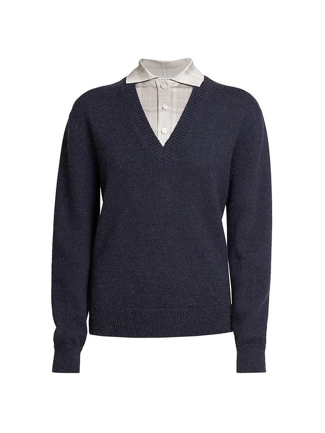 Womens Trompe LOeil Wool-Blend V-Neck Sweater Product Image