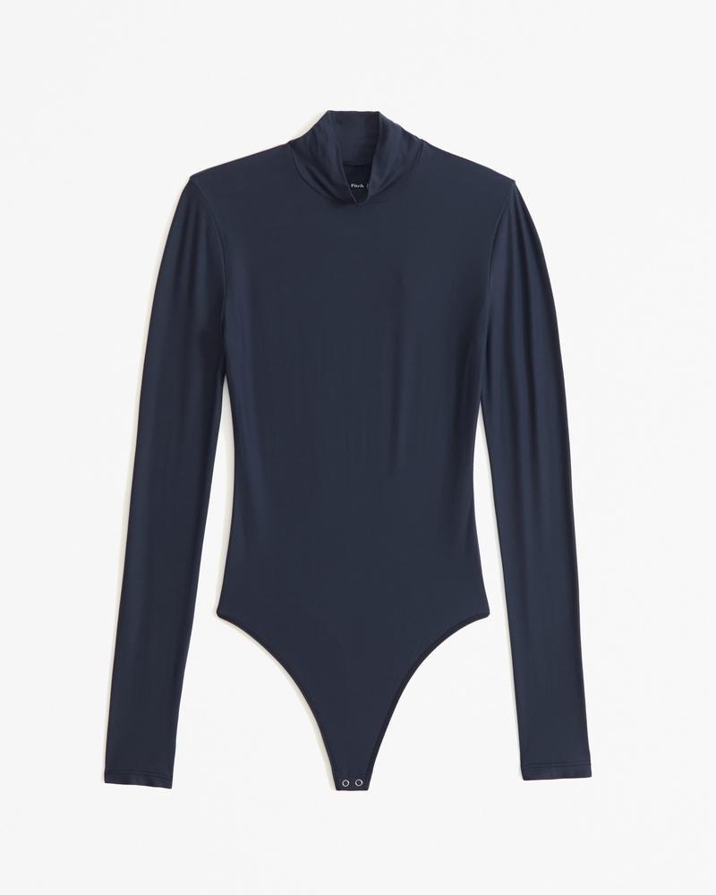 Soft Matte Seamless Long-Sleeve Mockneck Bodysuit Product Image