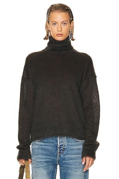 Saint Laurent Turtleneck Sweater in Tan Product Image