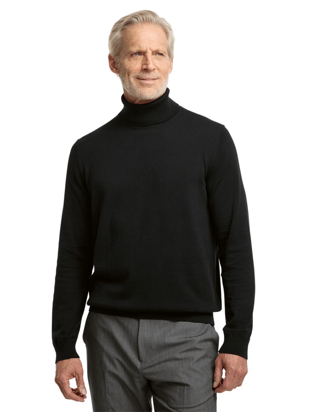 Supima Cotton Turtleneck - Black Product Image