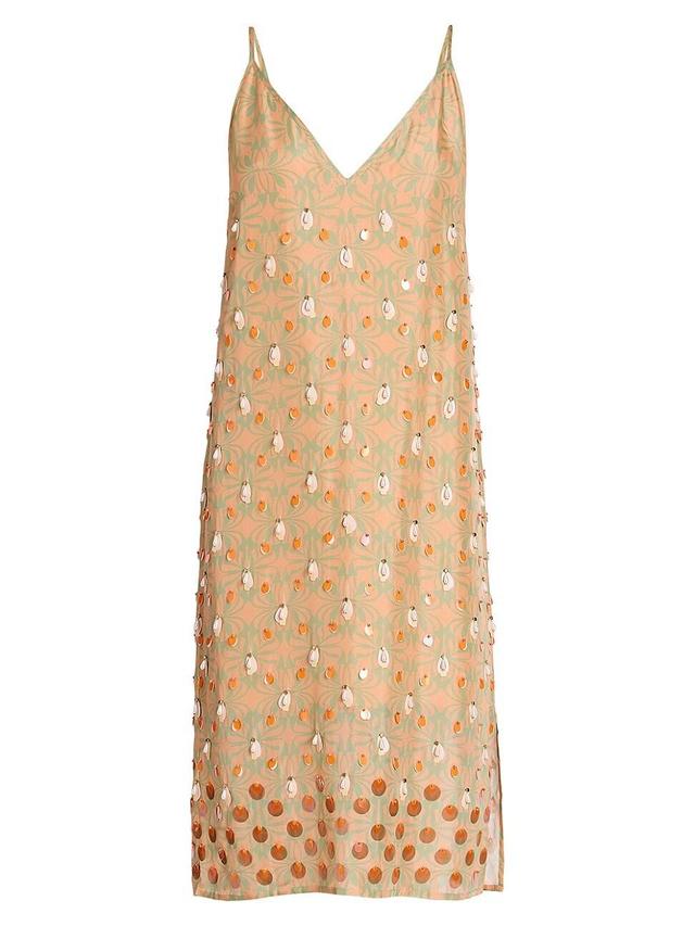 Womens Dantary Paillette-Embellished Silk Midi-Dress Product Image