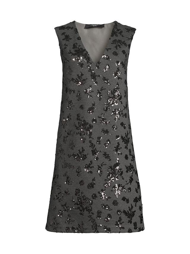 Womens Pesaro Sequined Jersey Sleeveless Minidress Product Image