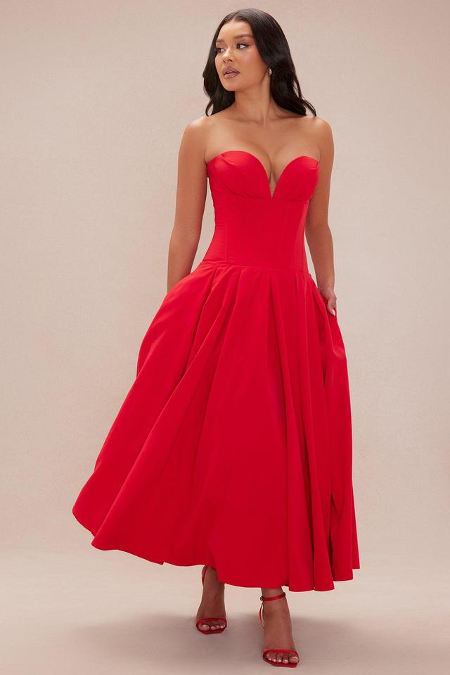 Marielle Corset Maxi Dress - Red Product Image