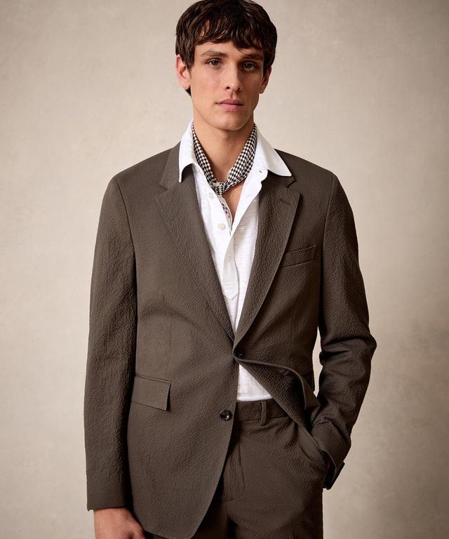 Italian Seersucker Sutton Jacket in Brown Product Image