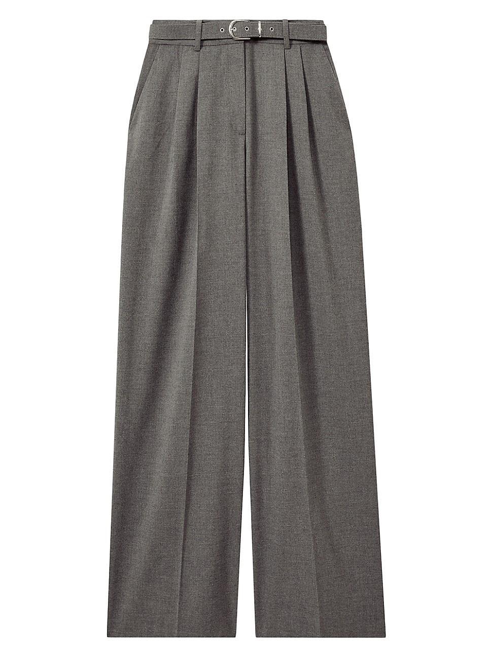 Womens Freja Belted Wide-Leg Pants Product Image