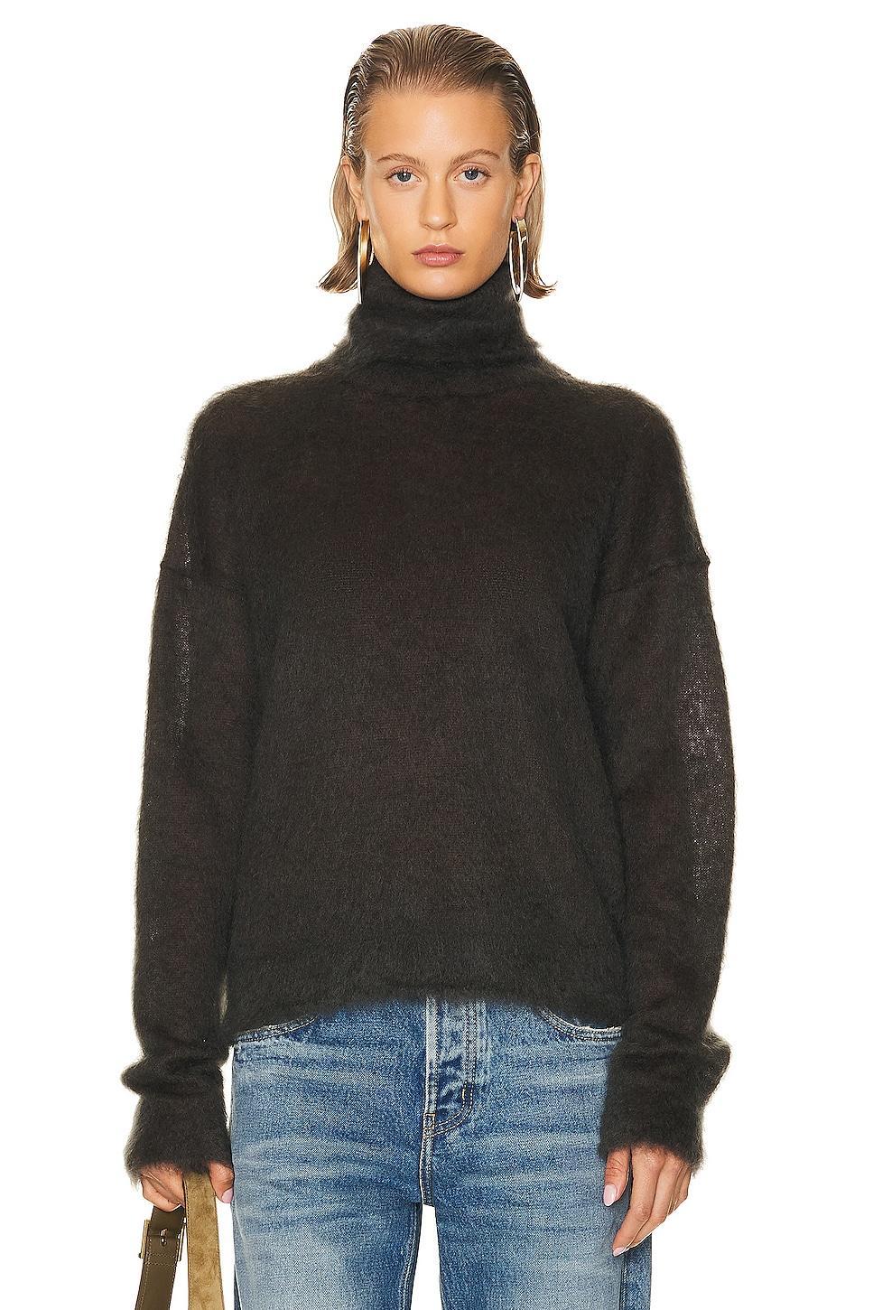 Saint Laurent Turtleneck Sweater in Tan Product Image