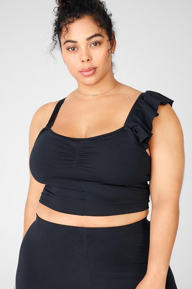 Fabletics Mellie Ruffle Top Womens black plus Size 4X Product Image