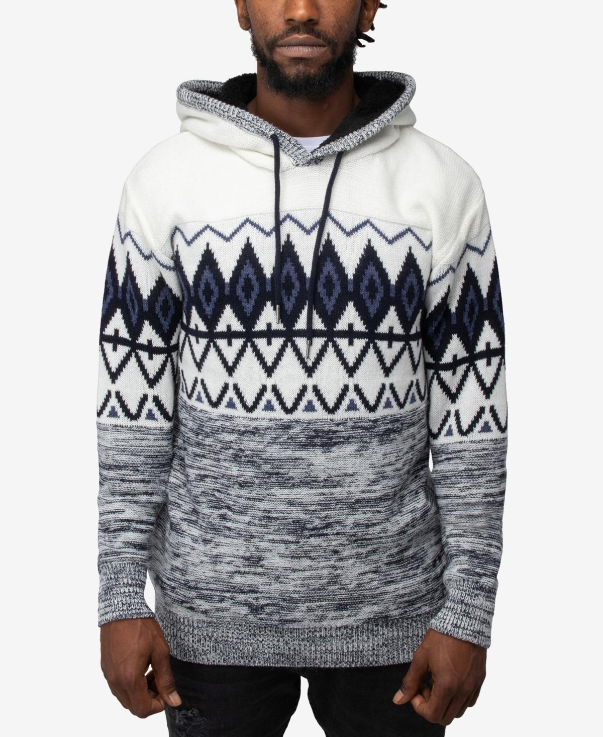 X-Ray Mens Color Blocked Pattern Hooded Sweater Product Image