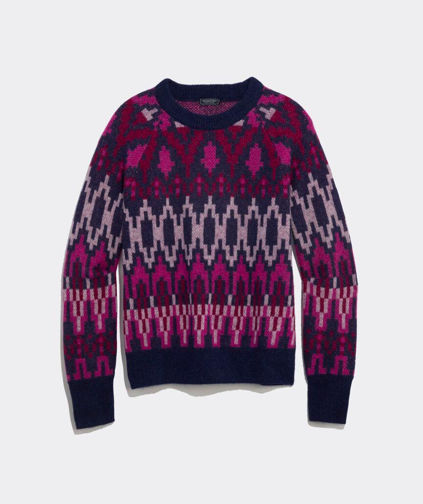 Wool-Blend Fair Isle Crewneck Sweater Product Image