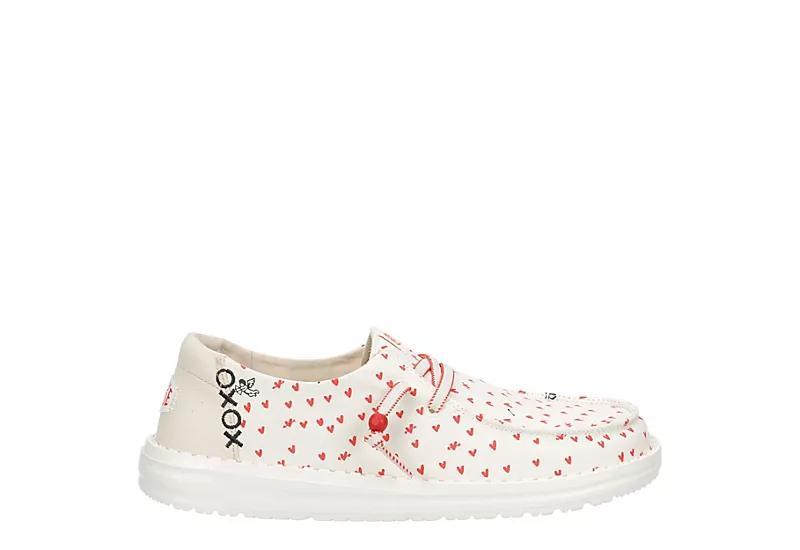 Hey Dude Wendy Hearts Red) Women's Shoes Product Image