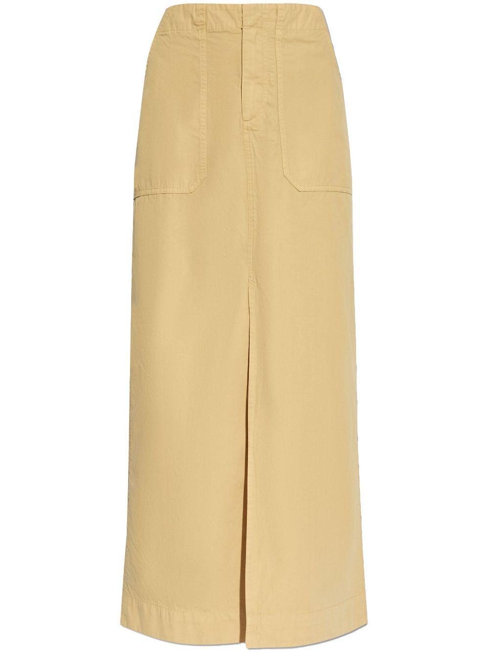 Beige Leyton Maxi Skirt In Khaki Product Image