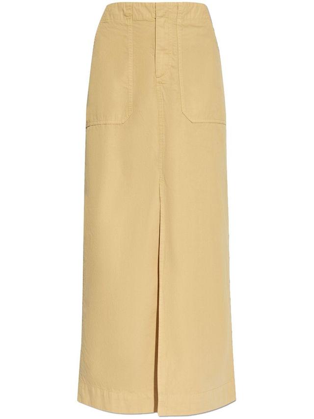 Beige Leyton Maxi Skirt In Khaki Product Image