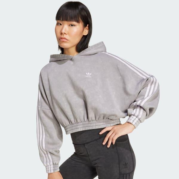 Washed-Out Crop Oversized Hoodie Product Image