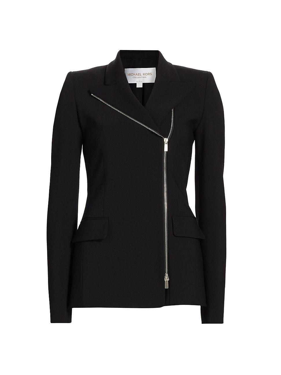 Womens Wool-Blend Asymmetric Zip Jacket Product Image