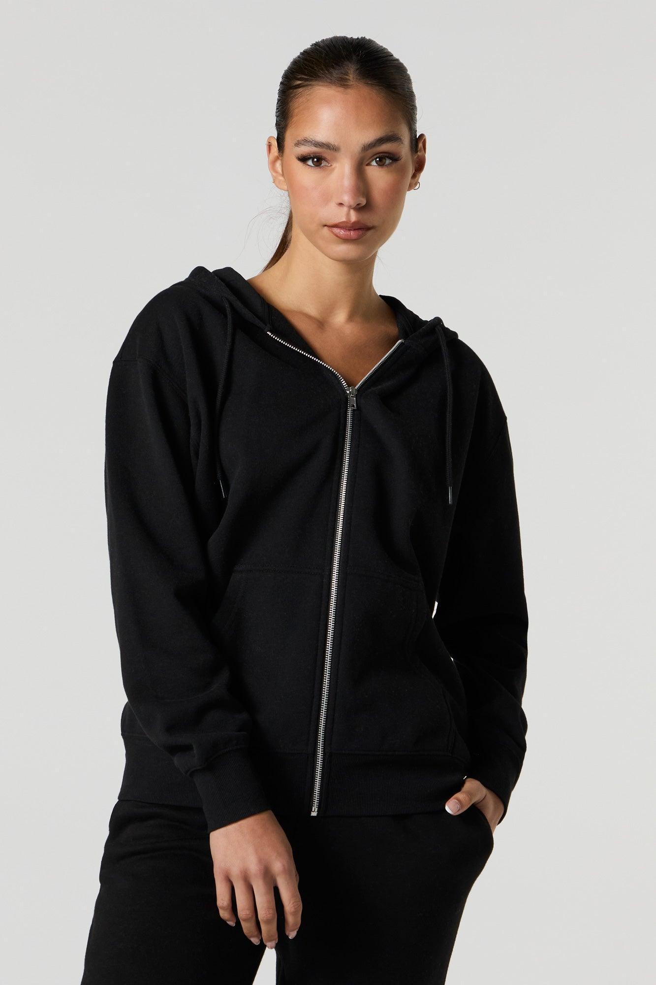 Soft Fleece Oversized Zip-Up Hoodie Female Product Image