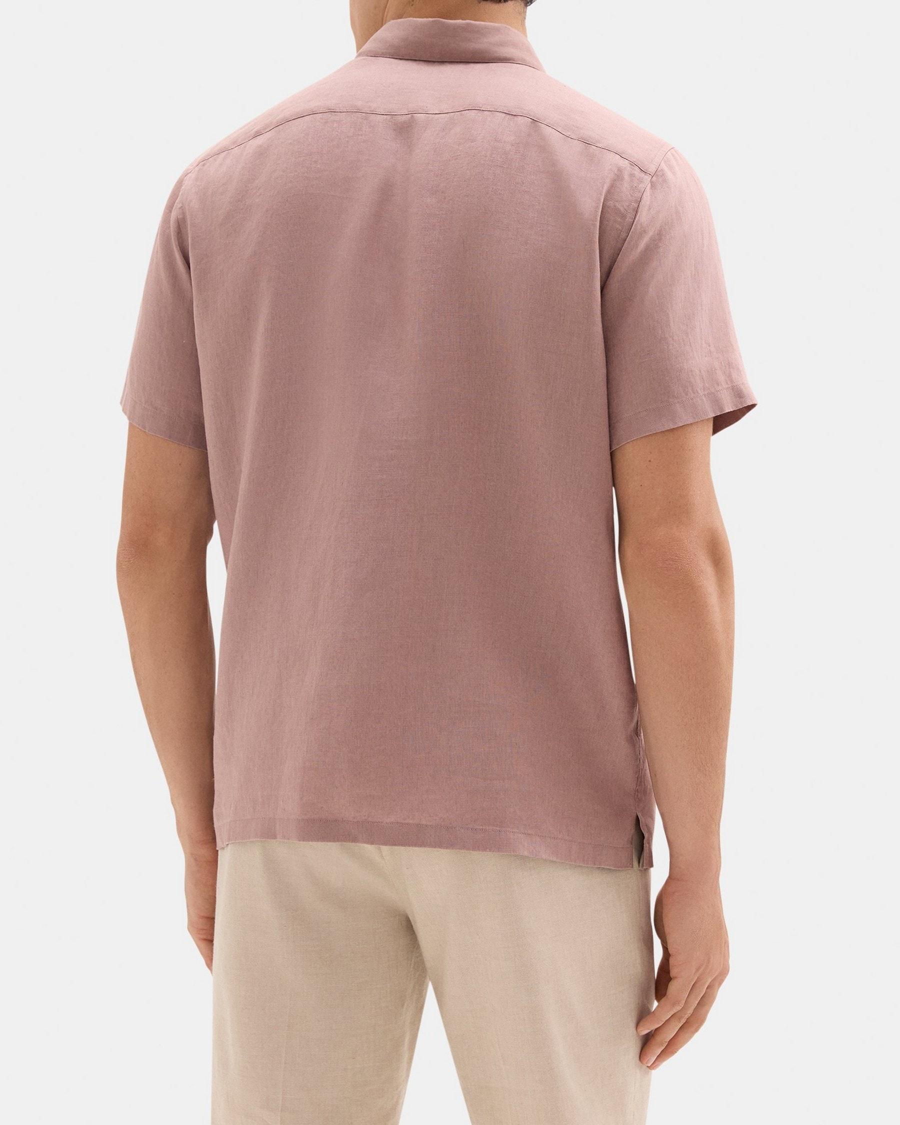 Standard-Fit Short-Sleeve Shirt in Linen Product Image