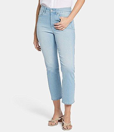 NYDJ Marilyn High Rise Straight Leg Curve Shaper Cropped Denim Jean Product Image