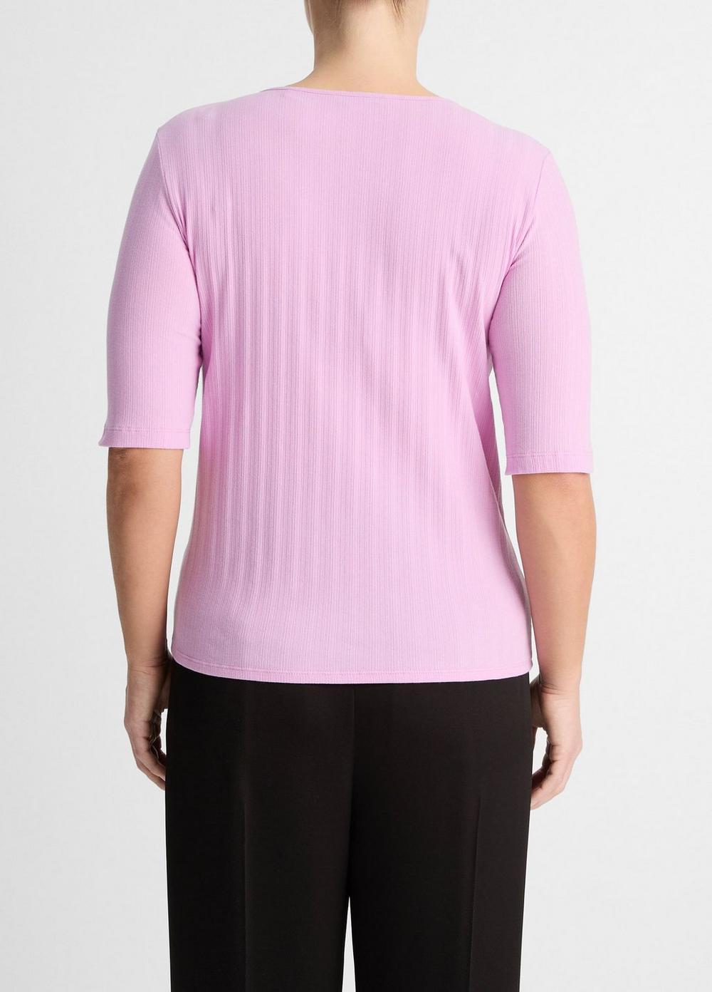 Elbow-Sleeve Crew Neck T-Shirt Product Image