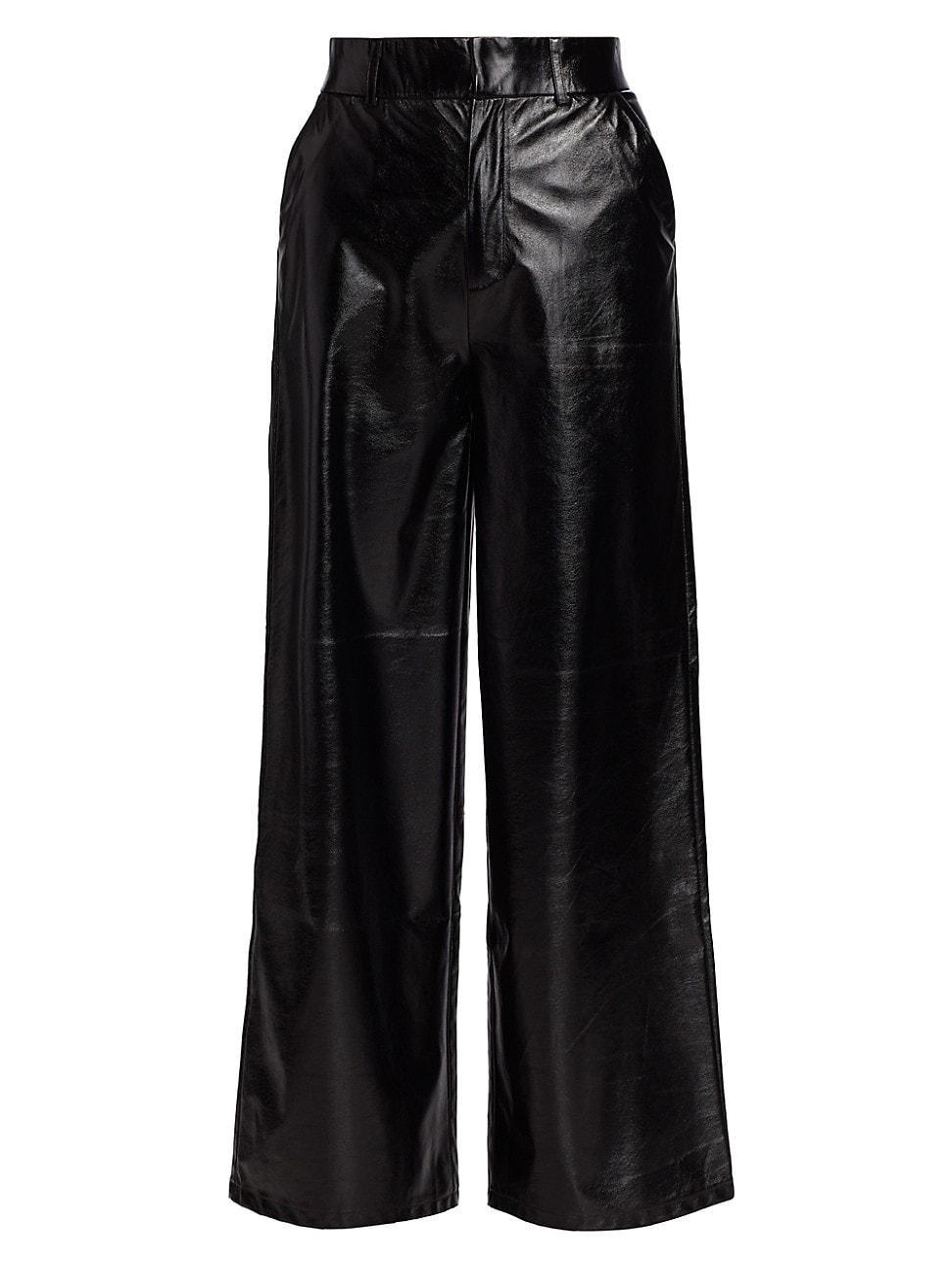 Womens Natalya Faux Leather Straight-Leg Pants Product Image